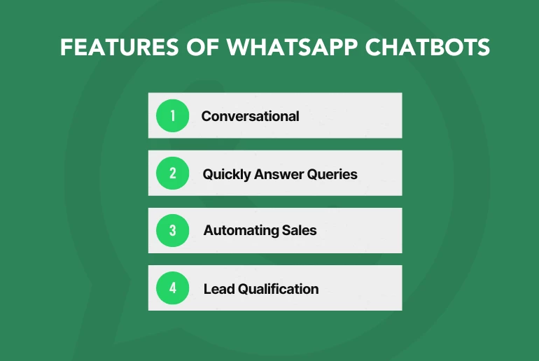 Whatsapp Chatbot features